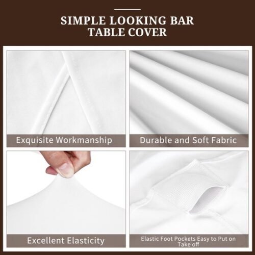 Ibenzoa® Set van 10 elastische witte tafelkleedhoezen voor bistro- en statafels