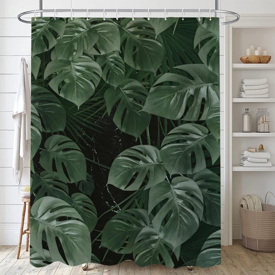 Ibenzoa® Waterdicht en schimmelbestendig douchegordijn met kleurrijk ontwerp en haken