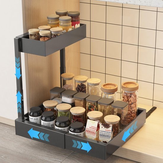Ibenzoa® Ruimtebesparende organiser met verstelbare lades voor onder de gootsteen