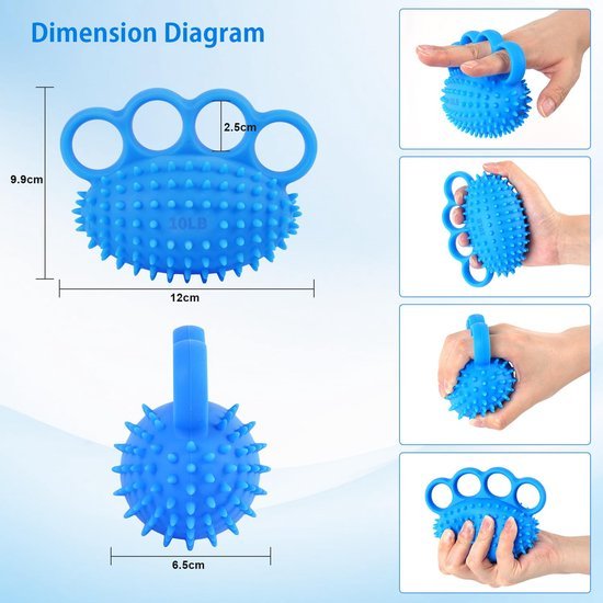 Ibenzoa® Set van twee stressballen voor hand- en vingertraining en stressverlichting