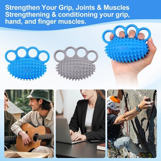 Ibenzoa® Set van twee stressballen voor hand- en vingertraining en stressverlichting