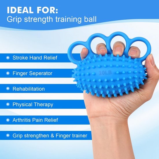Ibenzoa® Set van twee stressballen voor hand- en vingertraining en stressverlichting