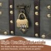 Ibenzoa® Vintage houten schatkist met slot voor opslag en decoratie, 18 x 11 x 10 cm