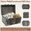 Ibenzoa® Vintage houten schatkist met slot voor opslag en decoratie, 18 x 11 x 10 cm