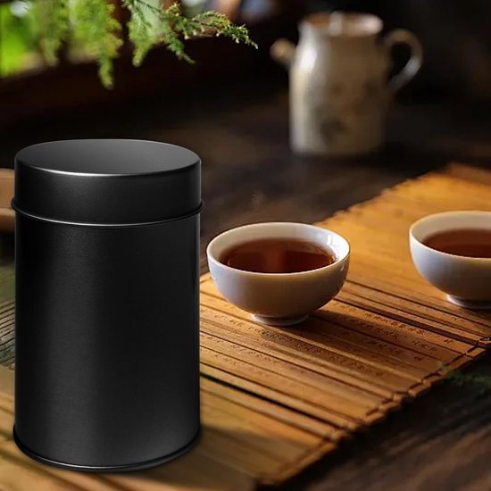 Ibenzoa® Set van 6 aromadichte zilveren theeblikjes voor opslag van thee en kruiden