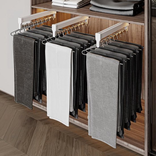 Ibenzoa® Uittrekbare en verstelbare kledingstang voor optimale ruimtebesparing in kasten