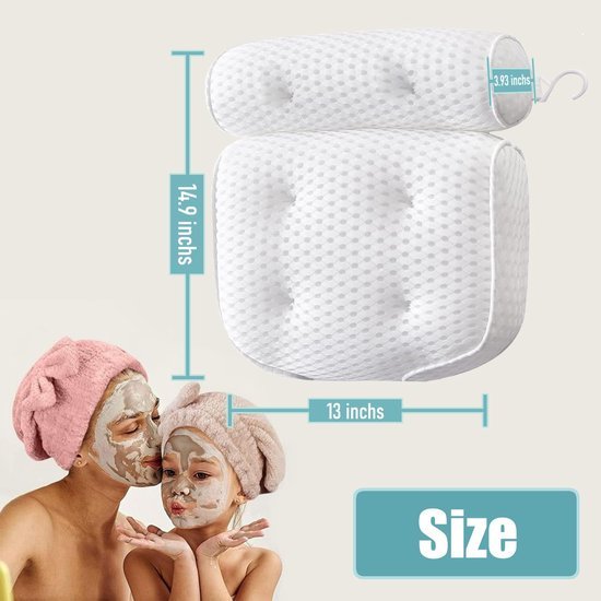 Ibenzoa® Comfortabel badkussen met antislip en zachte ondersteuning voor nek en rug Ibenzoa® Comfortabel badkussen met antislip en zachte ondersteuning voor nek en rug