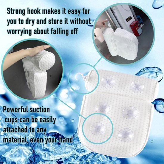 Ibenzoa® Comfortabel badkussen met antislip en zachte ondersteuning voor nek en rug Ibenzoa® Comfortabel badkussen met antislip en zachte ondersteuning voor nek en rug