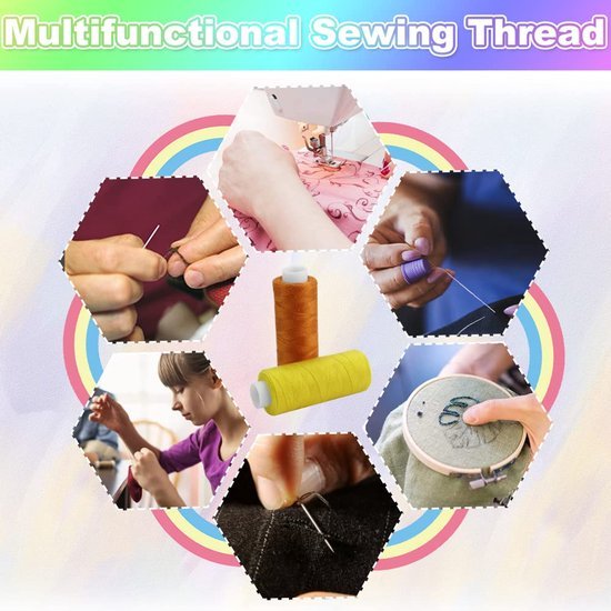 Ibenzoa® Set van 30 Kleurrijke Polyester Naaigarens voor Hand- en Machinaal Naaien