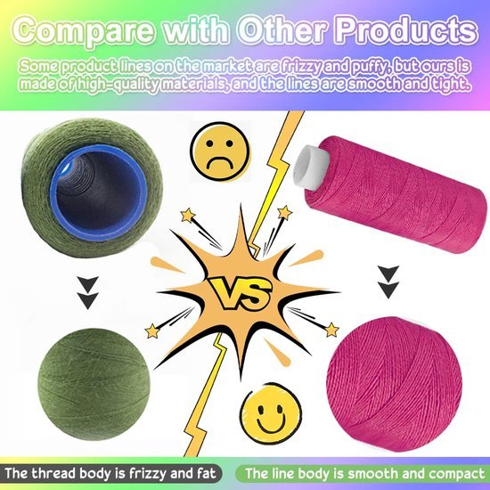 Ibenzoa® Set van 30 Kleurrijke Polyester Naaigarens voor Hand- en Machinaal Naaien