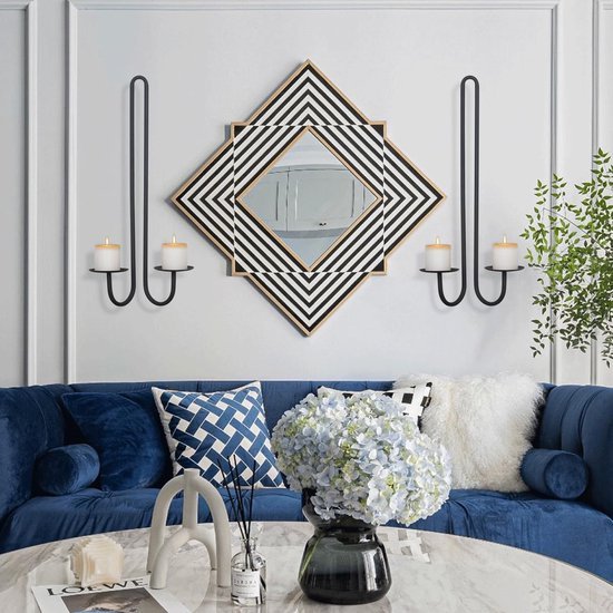 Ibenzoa® Set van twee stijlvolle metalen wandkandelaars voor sfeervolle decoratie