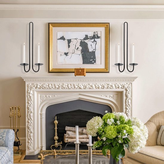 Ibenzoa® Set van twee stijlvolle metalen wandkandelaars voor sfeervolle decoratie