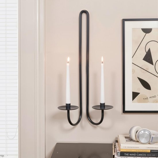 Ibenzoa® Set van twee stijlvolle metalen wandkandelaars voor sfeervolle decoratie