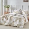 Ibenzoa® Luxe beddengoedset met palmbladmotief en ritssluiting voor comfortabel slapen