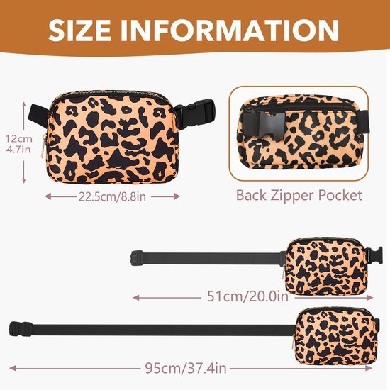 Ibenzoa® Stijlvolle en veelzijdige heuptas met verstelbare riem voor dagelijks gebruik