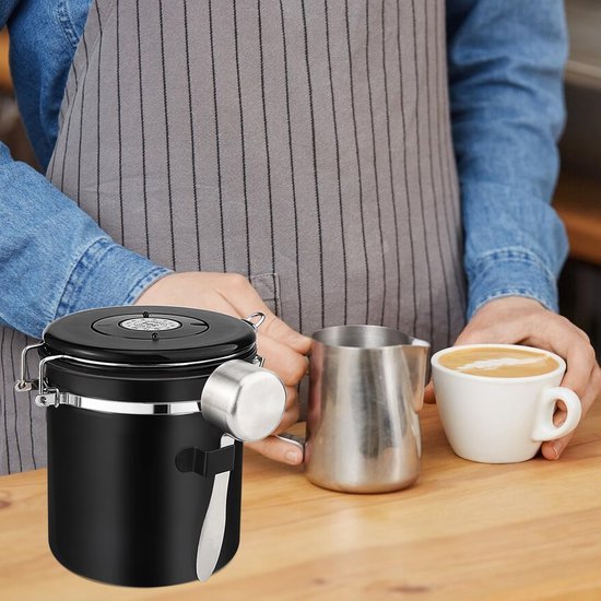 Ibenzoa® Luchtdichte roestvrijstalen opslagcontainer voor koffiebonen en specerijen