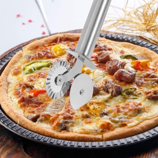 Ibenzoa® Multifunctionele roestvrijstalen deegsnijder met vijf wielen en handvat