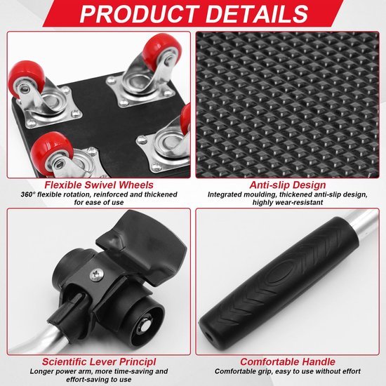 Ibenzoa® Meubeltransportset met 360 graden draaibare wielen voor zware objecten