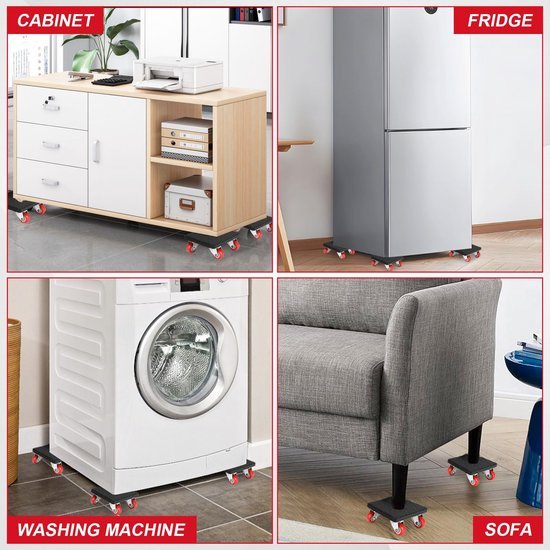 Ibenzoa® Meubeltransportset met 360 graden draaibare wielen voor zware objecten