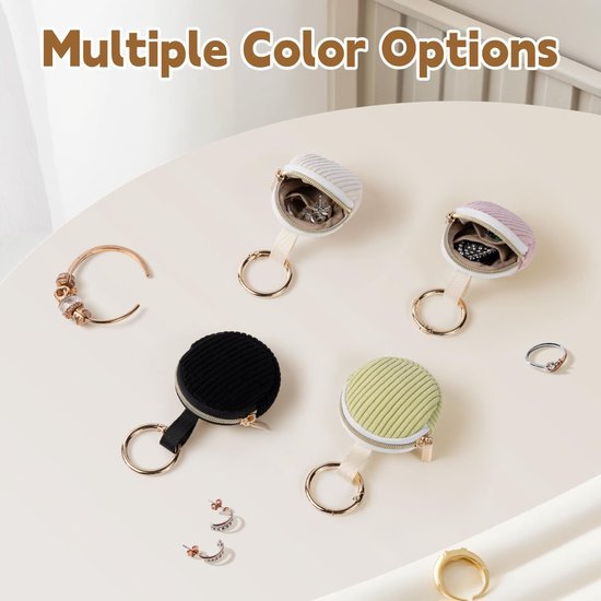 Ibenzoa® Compacte en stijlvolle sieradenetui voor dames in beige en roze