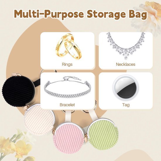 Ibenzoa® Compacte en stijlvolle sieradenetui voor dames in beige en roze