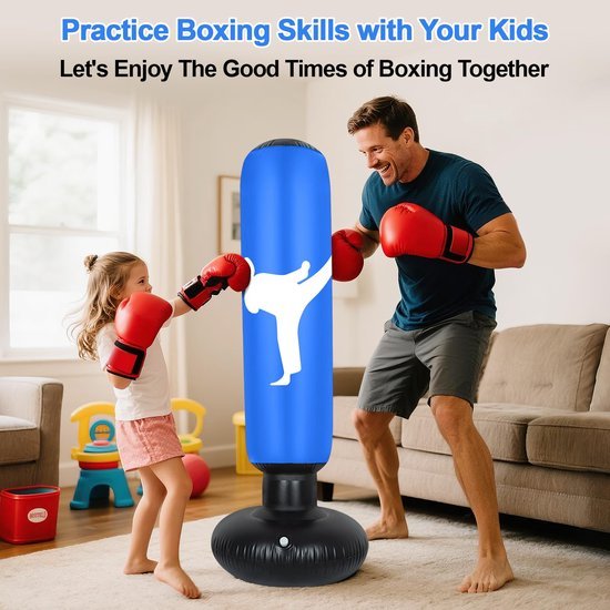 Ibenzoa® Opblaasbare Boksset voor Kinderen met Handschoenen en Pomp, 160 cm, Geschikt voor Karate en Taekwondo
