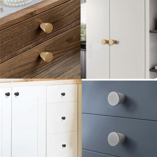 Ibenzoa® Set van 10 ronde metalen meubelknoppen voor kasten en laden Ibenzoa® Set van 10 ronde metalen meubelknoppen voor kasten en laden