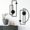 Unyqoos® Twee stuks abstracte metalen wanddecoratie met geometrische vormen