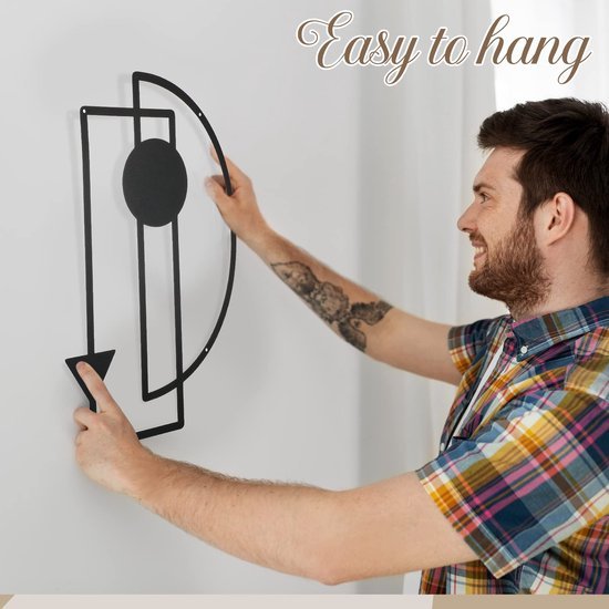 Unyqoos® Twee stuks abstracte metalen wanddecoratie met geometrische vormen