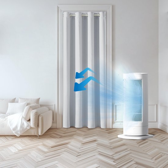 Ibenzoa® Wit deurgordijn met verstelbare stang voor eenvoudige installatie zonder boren