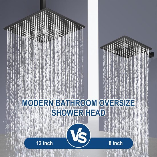 Ibenzoa® Luxe vierkante regendouchekop van roestvrij staal met zelfreinigende sproeiers