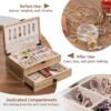 Ibenzoa® Landelijk Houten Sieradenkistje met Dubbel Dek voor Dames en Meisjes Ibenzoa® Landelijk Houten Sieradenkistje met Dubbel Dek voor Dames en Meisjes