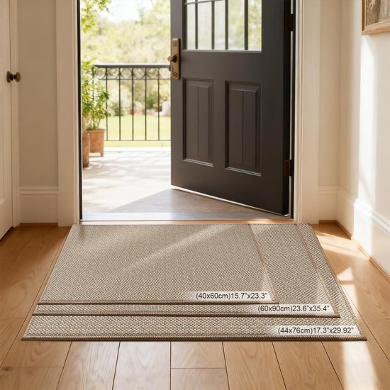Ibenzoa® Absorberende en antislip deurmat voor binnen- en buitengebruik, khaki Ibenzoa® Absorberende en antislip deurmat voor binnen- en buitengebruik, khaki