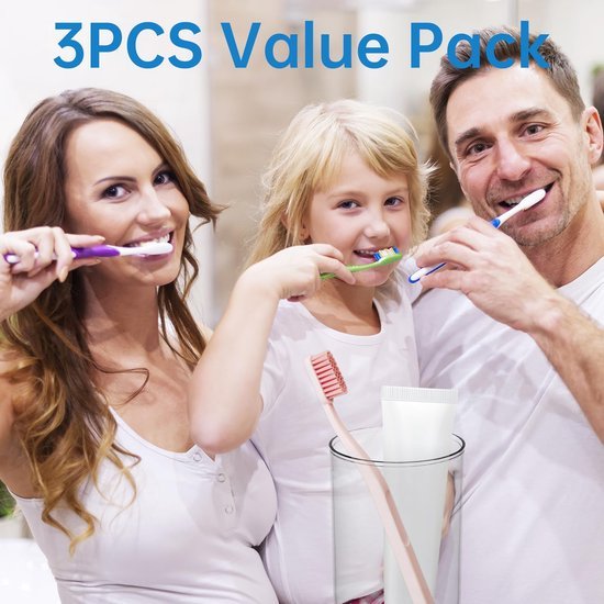 Ibenzoa® Transparante kunststof bekerset voor badkamer en keuken, 3 stuks