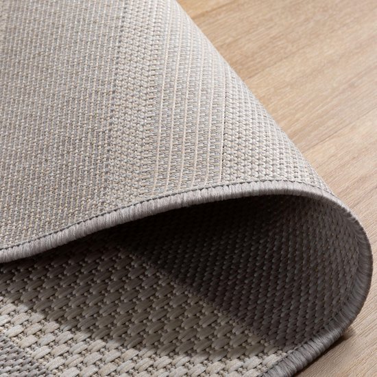 Ibenzoa® Waterbestendig grijs gestreept tapijt voor binnen en buitengebruik