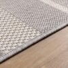 Ibenzoa® Waterbestendig grijs gestreept tapijt voor binnen en buitengebruik