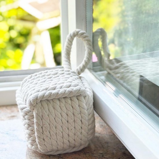 Ibenzoa® Zwaar gebreide deurstopper met lus voor diverse toepassingen binnenshuis