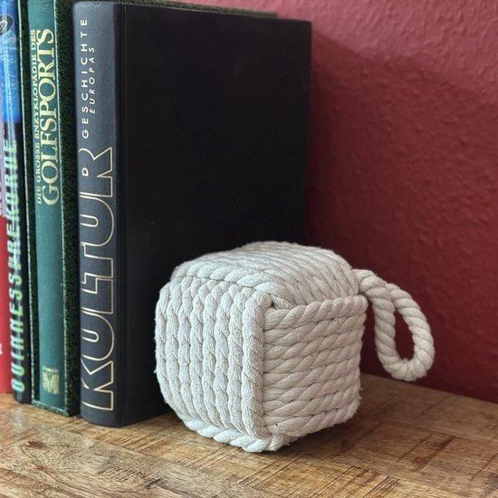 Ibenzoa® Zwaar gebreide deurstopper met lus voor diverse toepassingen binnenshuis