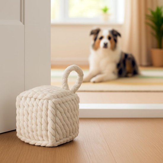 Ibenzoa® Zwaar gebreide deurstopper met lus voor diverse toepassingen binnenshuis