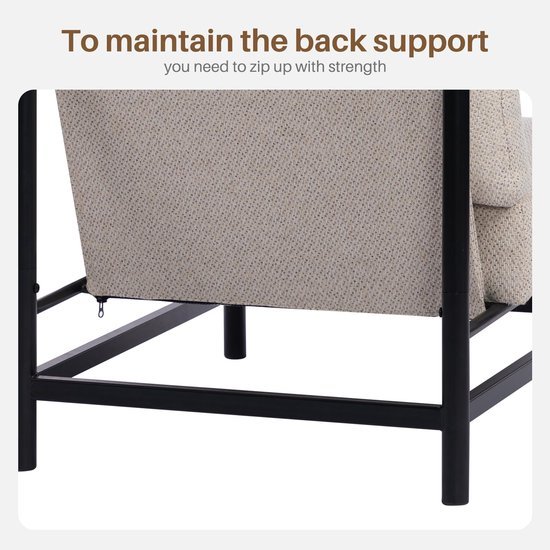 Ibenzoa® Comfortabele en Stijlvolle Relaxstoel met Metalen Frame voor Elke Kamer