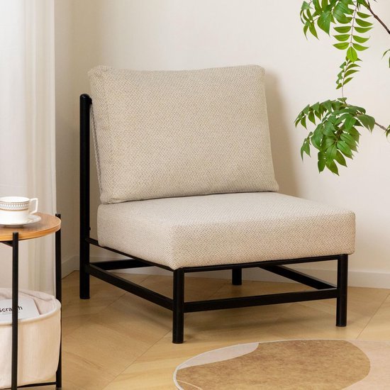 Ibenzoa® Comfortabele en Stijlvolle Relaxstoel met Metalen Frame voor Elke Kamer