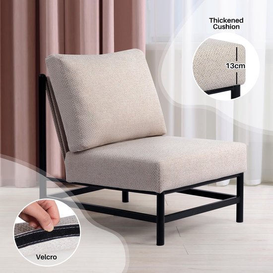 Ibenzoa® Comfortabele en Stijlvolle Relaxstoel met Metalen Frame voor Elke Kamer