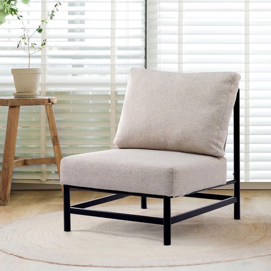 Ibenzoa® Comfortabele en Stijlvolle Relaxstoel met Metalen Frame voor Elke Kamer