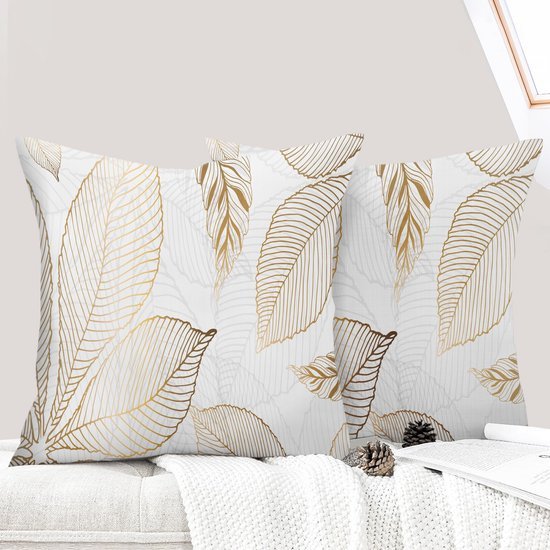 Ibenzoa® Set van twee kleurrijke kussenhoezen met bloemenpatroon en ritssluiting