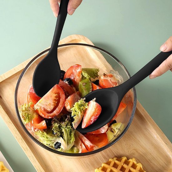 Ibenzoa® Set van vier hittebestendige siliconen keukenlepels voor veelzijdig gebruik