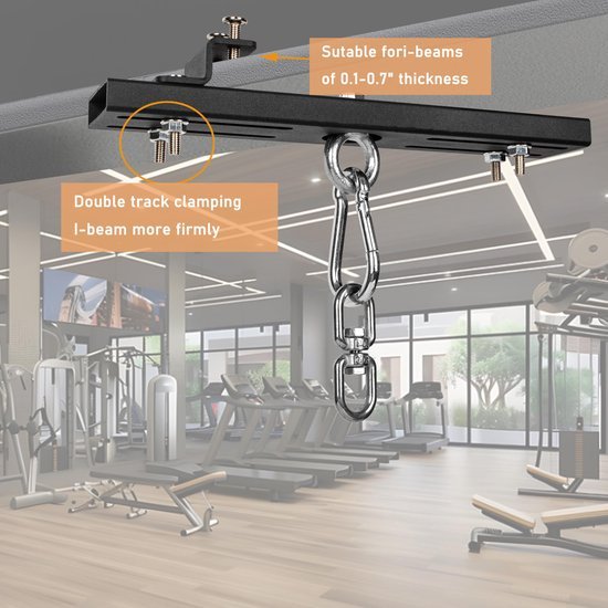 Ibenzoa® Verstelbare stalen hanger voor zware tassen en trainingsuitrusting tot 227 kg