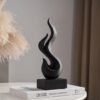 Ibenzoa® Abstracte zwarte vlam sculpturen voor stijlvolle huis- en kantoorinrichting