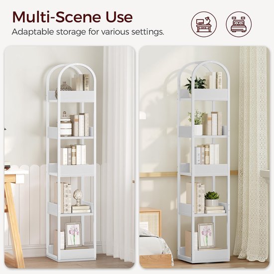 Unyqoos® Draaibaar boekenkast met vijf niveaus voor optimaal ruimtegebruik