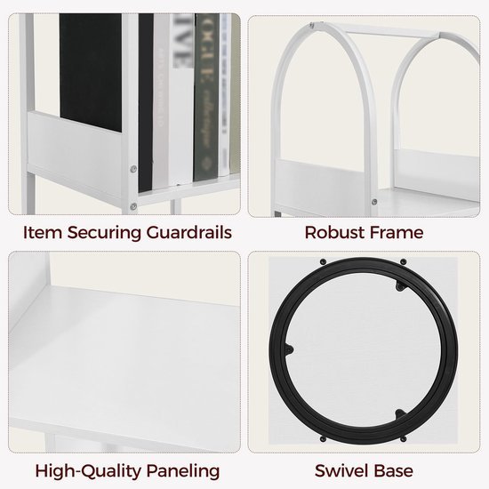 Unyqoos® Draaibaar boekenkast met vijf niveaus voor optimaal ruimtegebruik