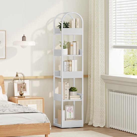 Unyqoos® Draaibaar boekenkast met vijf niveaus voor optimaal ruimtegebruik